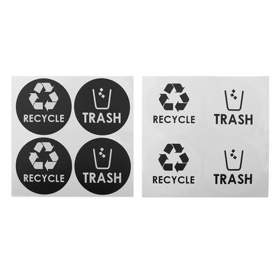 

2pcs General Waste Only Print Recycle Trash Bin Logo Sticker Recycling Sign