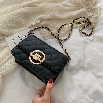 

Summer small fragrance rhombic chain bag female 2019 new wave Korean version of the wild single shoulder slung fashion small square bag