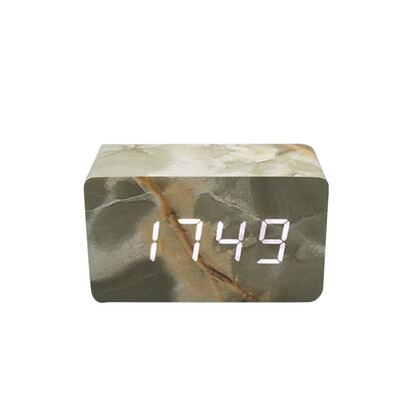 

Gobestart Voice Control Calendar Thermometer Wooden LED Digital Alarm Clock USBAAA