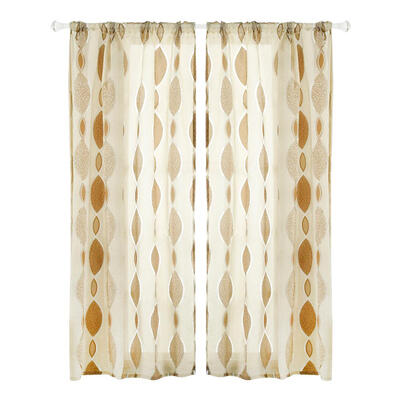 

Circle Cut Flower Bubble Print Window Blinds Drapes Half Blackout Curtains
