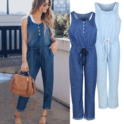 

Details about New Arrival 2019 Jumpsuits Jeans European Style Women Jumpsuit Denim Overalls