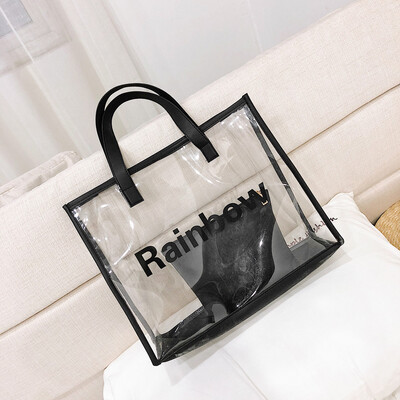 

Tailored 2pc Women Rainbow Shoulder Bag Candy Color Waterproof Messenger Bag Handle Bag