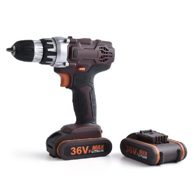 

36V Double Speed Cordless Rechargeable Electric Drill Lithium Battery Powered Electric Hand Drill with 2pcs Batteries