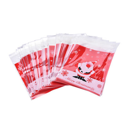 

100pclot Cute Cartoon Gifts Bags Christmas Cookie Packaging Self-adhesive Plastic Bags For Biscuits Birthday Candy Cake Package