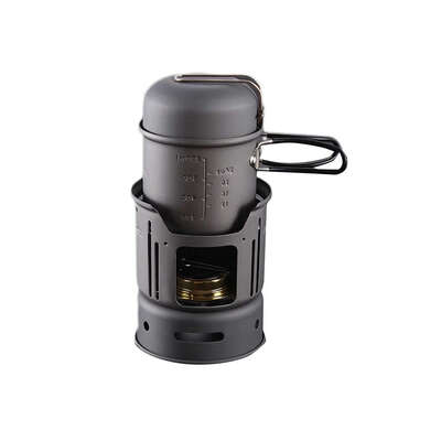 

7PCS Portable 1-2 Person Camping Cooking Alcohol Stove Pots Set for Outdoor Hiking Picnic