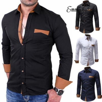 

Men´s Long Sleeve Slim Fit Dress Shirt Business Work Luxury Formal Casual Shirts