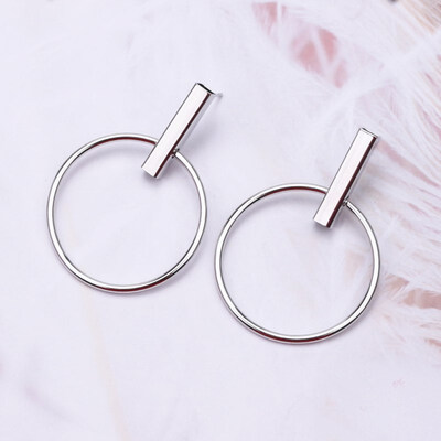 

New Fashion Exaggerated Big Circle Round Drop Earrings for Women Studs Gold Color Earring Club Party Jewelry Punk oorbellen