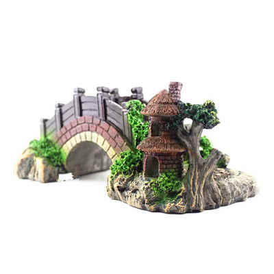 

Fish Tank Landscape Decor Aquarium Resin Bridge Arch Pavilion Tree Garden Aquarium Landscape Ornament