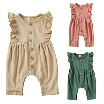 

US Cute Newborn Infant Baby Girl Clothes Ruffle Romper Jumpsuit Home Outfit