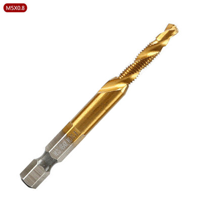 

〖Follure〗1PCS Hex Shank Titanium Plated Screw Thread Drill Bits Set Compound Tap M3