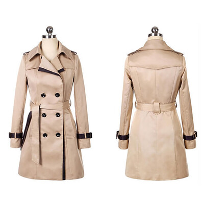 

Roseonmyhand Women Winter Warm Jacket Overcoat Outwear Slim Long Trench Buttons Coat