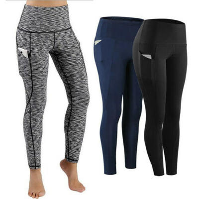 

Womens High Waist Yoga Pants Pocket Gym Fitness Sports Capri Leggings Workout