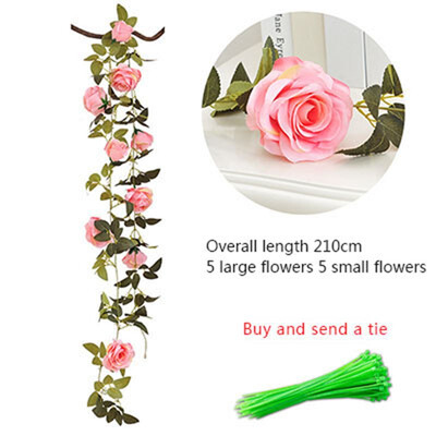 

FUNNYBUNNY Fake Rose Vine Flowers Plants Artificial Flower Hanging Rose Ivy Home Hotel Office Wedding Party Garden Craft Decor