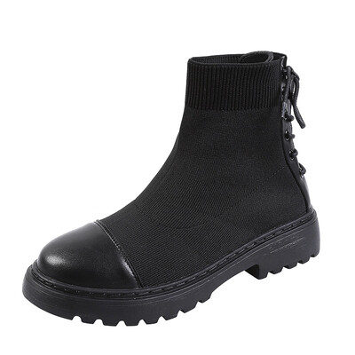 

A28 European&American fashion lace womens boots in the tube round head was thin boots thick w
