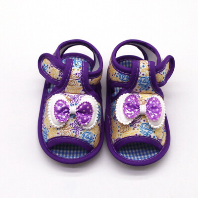 

Double-layer Bowknot Floral Print Shoes Polka Dot Print Design Shoes Soft Sole Anti-slip Shoes