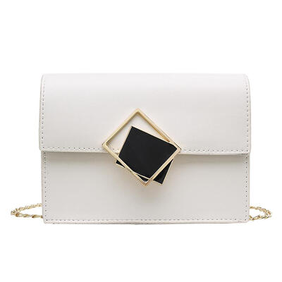 

Solid Color Chain Shoulder Handbags Women PU Leather Flap Crossbody Bags