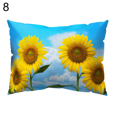 

Sunflower Printed Rectangle Throw Pillow Case Sofa Bed Cushion Cover Home Decor