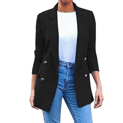 

Toponeto Womens Ladies Solid Turn Down Collar Jacket Long Sleeve Coat Parka Outerwear