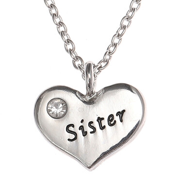 

New Fashion Family Member Alphabet Heart Letter Necklace Alloy Silver Colors Alphabet Heart Pendants Necklaces For Jewelry