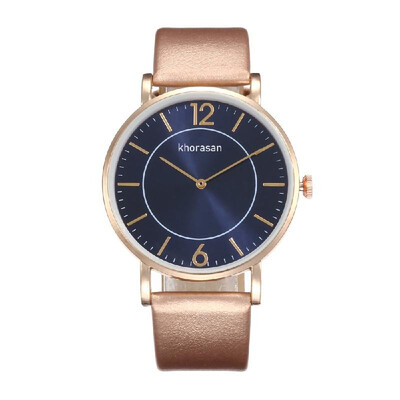 

Lady Fashion Simple Two Hands Quartz Watch Women Casual Leather Band Alloy Case Wrist Watch