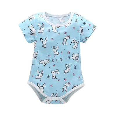 

Newborn Summer Short Sleeve Romper Infant Cotton Cartoon Print Jumpsuit