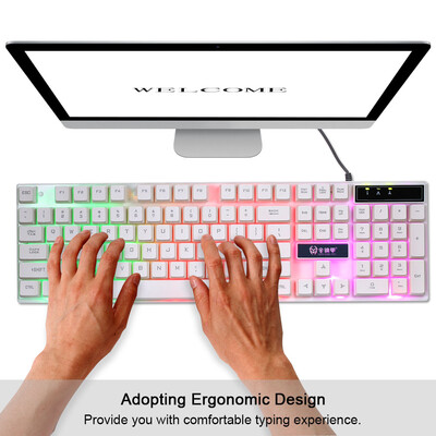 

Kingangjia X100 Rainbow LED Backlit Gaming Keyboard Mechanical Feel Illuminated Keyboard
