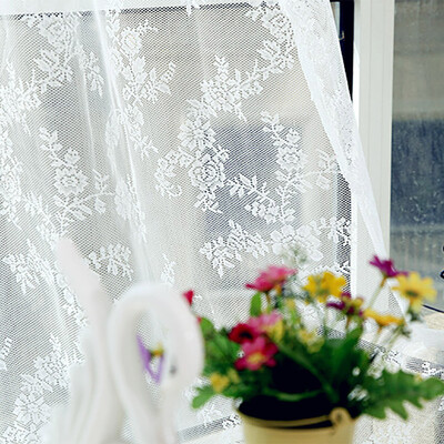 

JPGIF Flower Sheer Curtain Tulle Window Treatment Voile Drape Valance 1 Panel Fabric