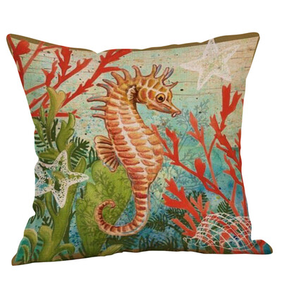 

〖Follure〗Ocean Beach Sea Cotton Linen Pillow Case Sofa Throw Cushion Cover Home Decor