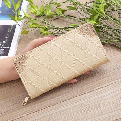 

Long Wallet Women Purses Fashion Embossed Lingge Wallet Zipper Long Lady Clutch Money Bag Multi-card Purse Portefeuille
