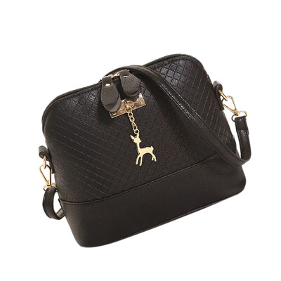 

Fashion Women Plaid Pattern Small Deer Pendant Shell Shoulder Handbag