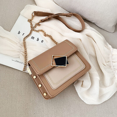 

Advanced sense of foreign style womens bag ins summer contrast small square bag new 2019 small fresh shoulder bag slung over a sm