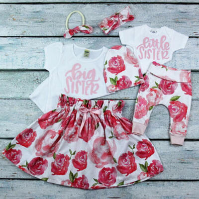 

US Stock Newborn Kids Baby Girls Long Sleeve Romper Top Floral Pants Outfit Set