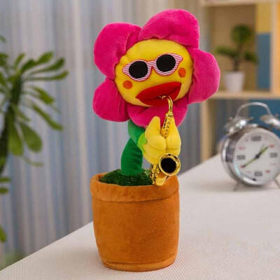

Enchanting Sunflower Singing Dancing Electric plush toy 33cm lovely sound music bluetooth toy with 60 songs