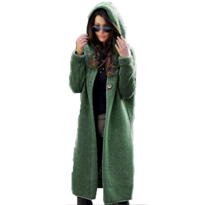 

Women Ladies Cardigan Jacket Coat Hoodie Hooded Knitted Long Sweater Jumper Tops