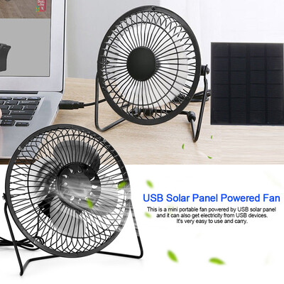 

USB Solar Panel Powered Mini Portable Fan for Cooling Ventilation Home Travelling Fishing USB Solar Powered FanMini Fan