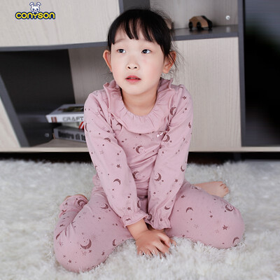 

CONYSON childrens cute round neck section home girls spring conditioning 4907