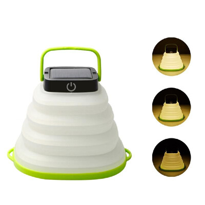 

Collapsible Solar Lantern Light USB Rechargable & Solar Energy Powered IP68 Waterproof LED Camping Lights Warm White 3 Brightness