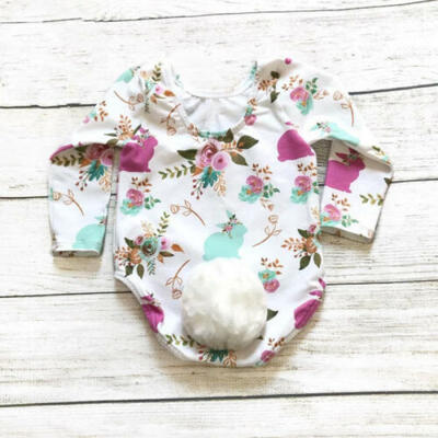

USA Easter Newborn Baby Girls Bunny Romper Jumpsuit Bodysuit Outfits Clothes