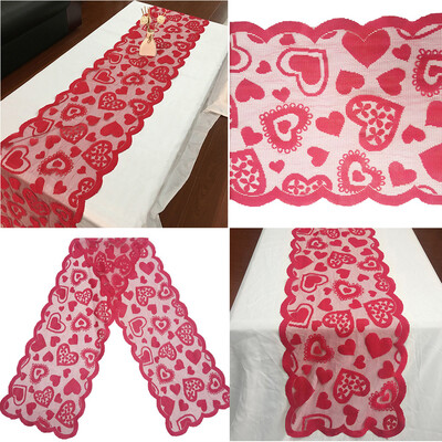

Tailored Valentines Day Red Poinsettia Lace Fabric Tablecloth Valentines Day Table Clot