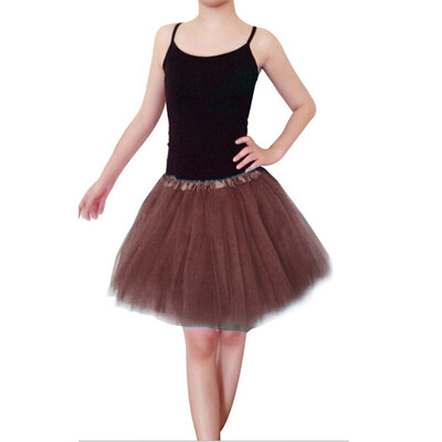 

Women Girls Casual Mini Skirt Ballet Dancewear Layers Elastic Waist Solid Color