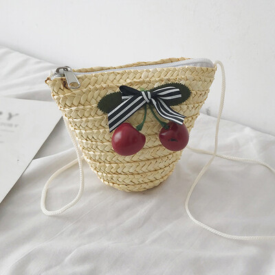 

Tailored Womens Fashion Cherry Decorative Bag Weave Childrens Bag Crossbody Bag