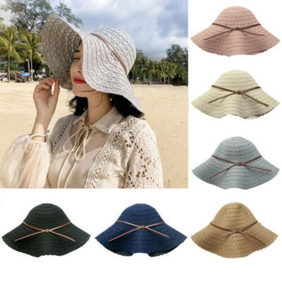 

Straw Hat Sun Block UV Protection Sunhat Wide Brim Cap Summer Beach Cap for Travel