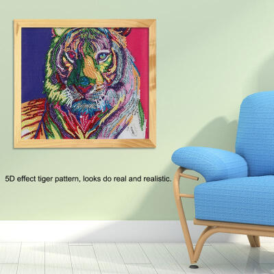 

Greensen DIY 5D Rhinestone Painting Full Drill Tiger Pattern Cross Stitch Kit Set Home Decoration