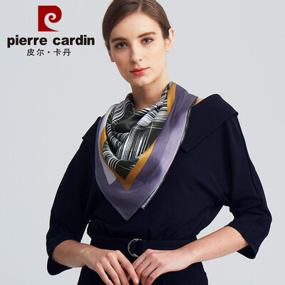 

Pierre Cardin mulberry silk scarf female 2019 spring&summer models square towel high-grade silk shawl variety small scarf thin section summer sunscreen seaside gift E12TM5707 Army Green