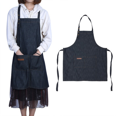 

Adjustable Buckles Style Canvas Apron Kitchen Cooking Coffee Shop Waitress Work Uniform Apron with Pocket Garden Apron