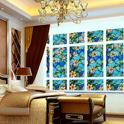 

〖Follure〗Colorful Orchid Removable Shading Insulation Stickers Bathroom Home Decoration