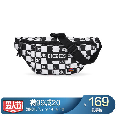 

Dickies trend Messenger bag men&women casual chest bag shoulder bag 182U90LBB20WH03 black&white grid