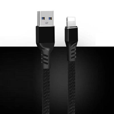 

Universal 1m USB To Lightning 3A Fast Charging Flat Braided Data Cable Line Cord For IPhone IPad