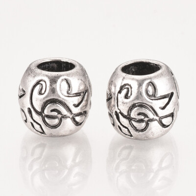 

Tibetan Style Alloy European Beads Large Hole Beads Rondelle with Musical Note Antique Silver 95x11x10mm Hole 5mm