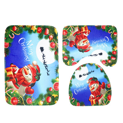 

Toponeto 3pcs Christmas Suction Grip Bath Mat Bathroom Kitchen Carpet Doormats Decor